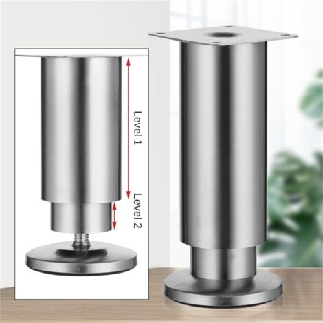 Piètement de meuble en acier inoxydable 4 pièces avec réglable et épais (1/5)