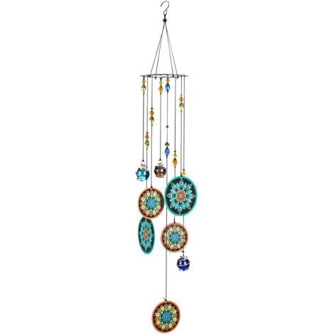 Carillon éolien Mandala d'extérieur avec mélodie aux sonorités profondes, cristal Chakra (1/5)