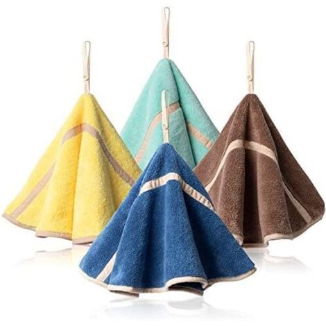 Lot de 4 serviettes à suspendre (4 couleurs B) avec boucle absorbante (1/5)