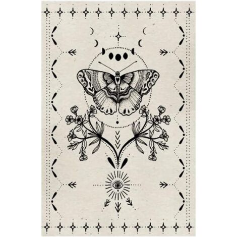 tapisserie papillon noir et blanc 100x150cm Tarot T (1/5)