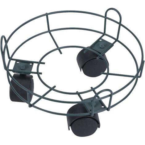 Support à plantes en métal de 25 cm, porte-pot de fleurs rond à roulettes, P (1/5)