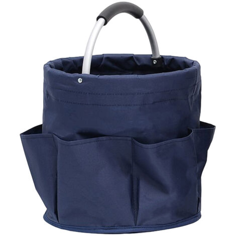 Panier de rangement portable bleu marine, panier à outils de jardin, panier d'extérieur (1/5)