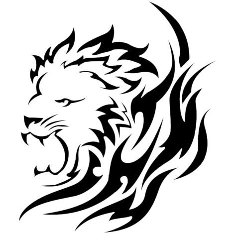 Autocollants animaux simples, autocollants de voiture lion, tête de lion creuse réfléchissante (1/3)
