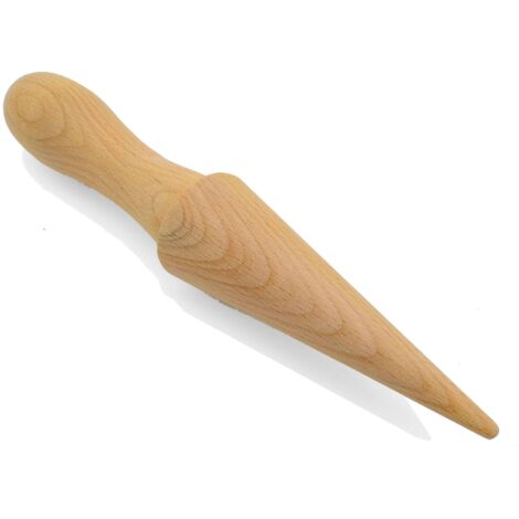 Moule conique à gaufres/cornets de glace, en bois de hêtre non traité, brun clair (1/5)