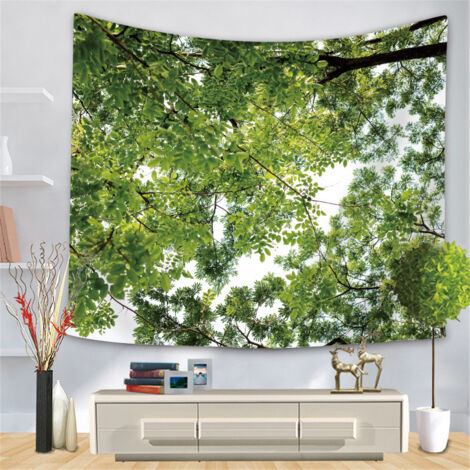 Nouvelle tapisserie murale représentant un paysage naturel, une forêt verte baignée de soleil. (1/3)