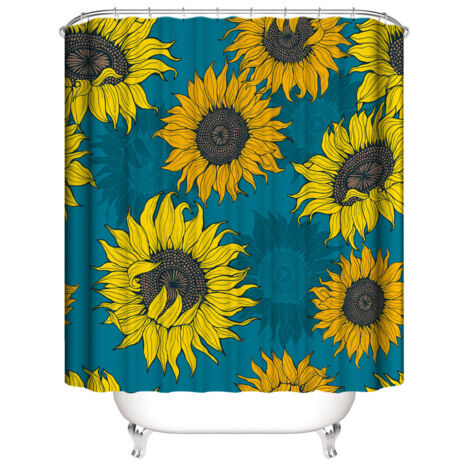 Rideau de Douche de Tournesol 180200 cm(Bleu), Rideau de douche (1/4)