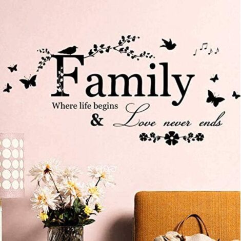 Stickers muraux « Lettre à la famille », citations motivantes, autocollants muraux à retirer (1/5)