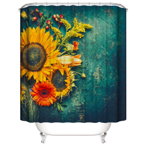 Rideau de Douche de Tournesol 180200 cm(Vert), Rideau de douche (1/4)