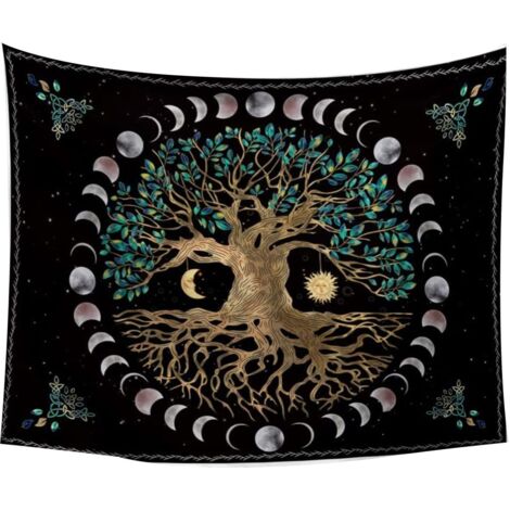 Tapisserie Murale Arbre de Vie - Motif 200CMx150CM Lune et Sol (1/3)