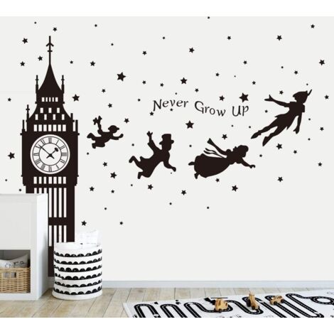 Sticker Muraux Peter Pan Etoile Autocollant Mural Big Ben Fée A (1/5)
