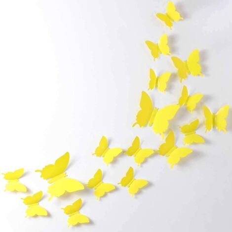 24 autocollants muraux papillons 3D amovibles (1/4)