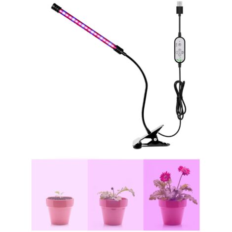 Lampe LED à pince pour la croissance des plantes, spectre complet, pour plantes vertes d'intérieur