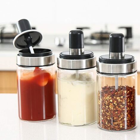 pots à épices en verre borosilicate de haute qualité, boîte à condiments (1/5)