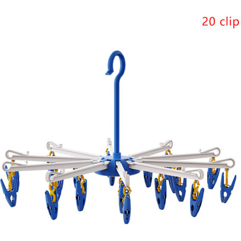 1 étendoir à chaussettes pivotant, crochet coupe-vent (1/5)
