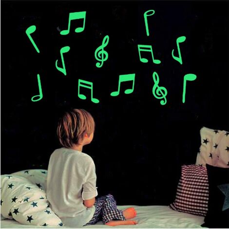 Autocollants phosphorescents, autocollants notes de musique, ciel étoilé, brillants (1/5)