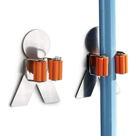 Lot de 2 supports en mousse auto-adhésifs pour balais et serpillières (1/5)