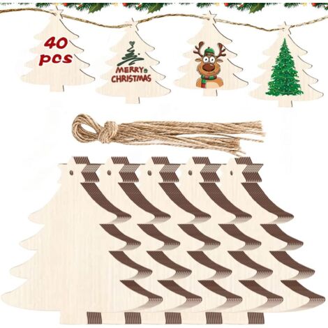 40 décorations en bois, bricolages de Noël, décorations en bois (1/5)