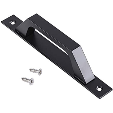 Poignée droite en aluminium noir pour portes coulissantes (noire) (1/5)