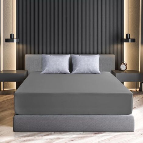 Drap-housse luxueux et décoratif, taille king, fabriqué à partir de fibres ultra-fines (1/3)