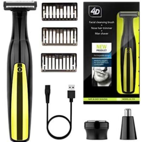 Tondeuse à barbe pour hommes, rasoir électrique pour hommes, appareil multifonction 4 en 1