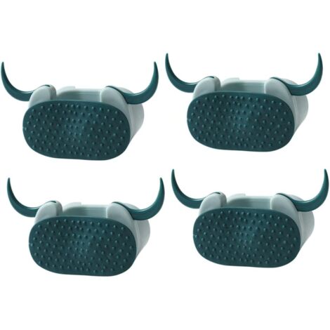 Crochets porte-serpillères bleus, supports muraux, balais, serpillères B (1/5)