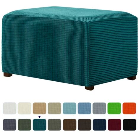 Repose-pieds de rangement élastique bleu paon, grand format, avec repose-pieds amovible (1/5)