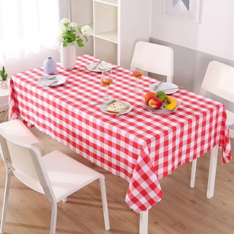 Nappe de Table Rectangulaire Carreaux Toile Antitaches Tissu Vi (1/4)