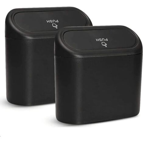 Lot de 2 mini poubelles multifonctions pour voiture avec couvercle - Eau (1/5)
