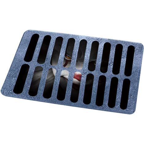 Paillasson Clown des égouts effrayant, paillasson d'horreur en vision stéréoscopique 3D, pour H (1/4)