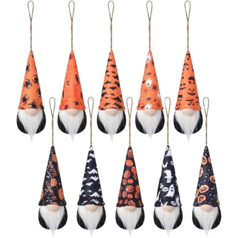 10 décorations d'Halloween à suspendre au sapin, pendentif sorcière (1/4)
