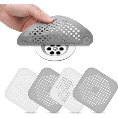 Lot de 4 protections de bonde en silicone, crépine d'évier avec ventouse, B (1/5)