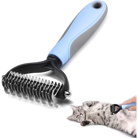 Brosse pour chien, brosse pour chat, râteau de toilettage pour chien, peigne démêlant pour chien et L (1/4)