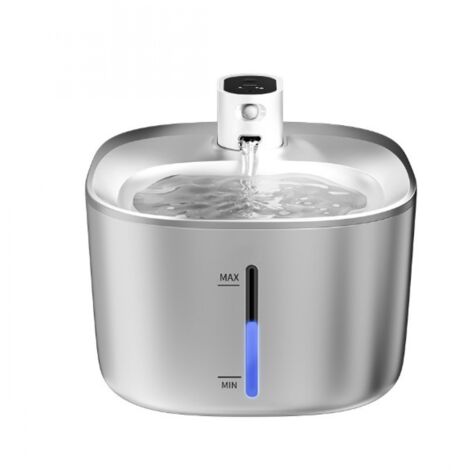 Fontaine à eau sans fil pour chat de 4 L en acier inoxydable, avec capteur automatique et ultra-rapide. (1/5)