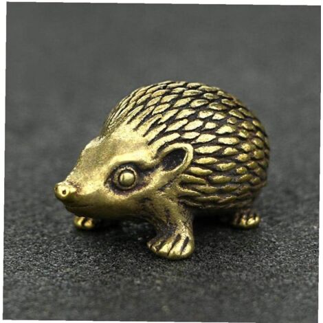 Ornement hérisson en métal, figurine hérisson en laiton, mini statue d'animal (1/5)