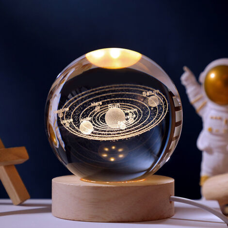 Veilleuse boule de cristal lumineuse planétaire galactique astronaute USB (1/2)