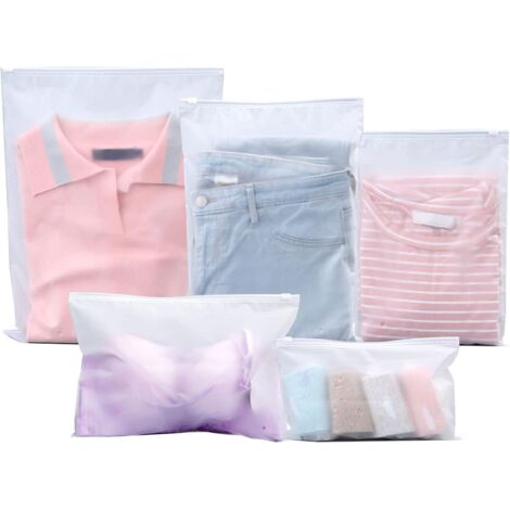 Lot de 30 sacs de rangement de voyage, organisateurs de bagages à fermeture éclair avec joint d'étanchéité (1/5)