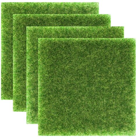 Lot de 4 rouleaux de gazon artificiel pour loisirs créatifs, 30 x 30 cm (1/5)