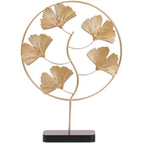Art en fer, ornements de bureau en forme de ginkgo et de feuille de ginkgo, ornement en métal (1/4)