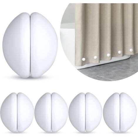 Aimants de rideau de douche robustes avec revêtement en silicone : incassables et antirouilles. (1/5)