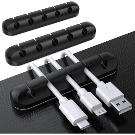Range-câbles de bureau, lot de 3, support et organisateur de câbles (1/5)