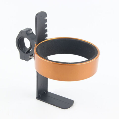Un vélo jaune avec un porte-gobelet à café, un porte-lait et un porte-thé. (1/4)