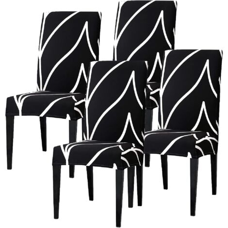 Ensemble de 4 housses de chaise extensibles universelles pour salle à manger (1/5)