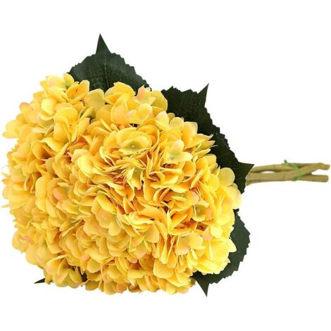 Fleur d'hortensia artificielle, lot de 5, tige longue en soie de 16 cm (6,3 pouces). (1/5)