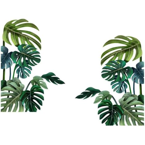 Sticker mural végétal tropical, stickers de plantes, à faire soi-même (1/5)
