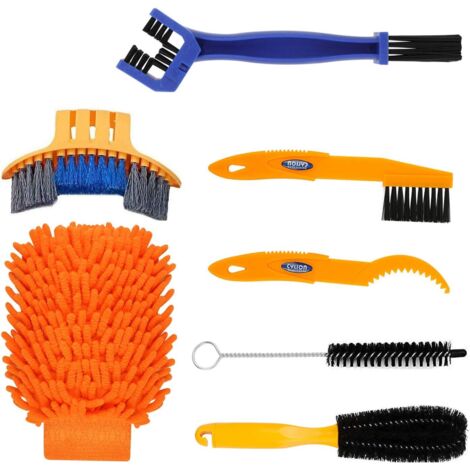 Kit de 7 outils de nettoyage pour vélo : chaîne, pneu, pignon et chaîne. (1/5)