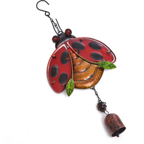 Carillon éolien coccinelle en métal, clochette porte-bonheur, décoration rustique pour la maison (1/5)