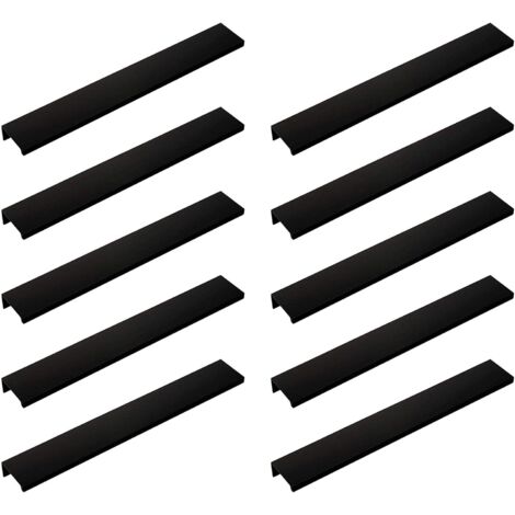 10 poignées de tiroir de meuble de cuisine noires (160 mm, noires) (1/5)