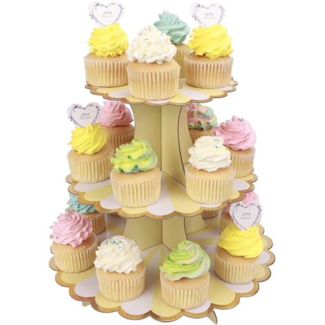 Présentoir à cupcakes à 3 étages en carton pour baby shower enfant (1/5)