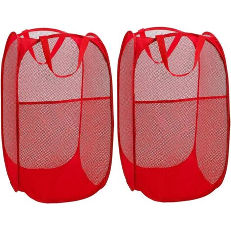Panier à linge [Lot de 2] Panier à linge pliable en filet La (1/5)