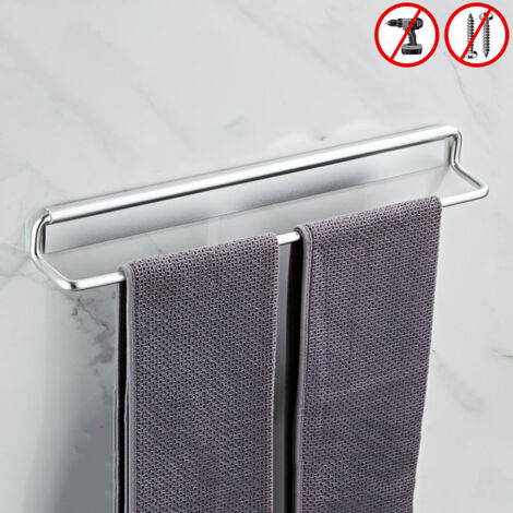 Porte-serviettes mural, anneau porte-serviettes en aluminium spatial, porte-serviettes noir (1/3)
